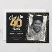 Invitation Soirée à quarante ans 40e anniversaire Photo (Devant)