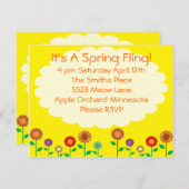 Invitation Soirée à thème Printemps Vintage (Devant / Derrière)