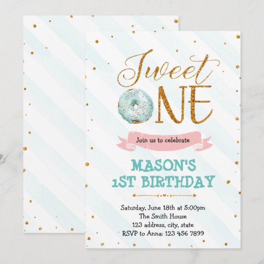 Invitation Soirée à un garçon (Devant / Derrière)