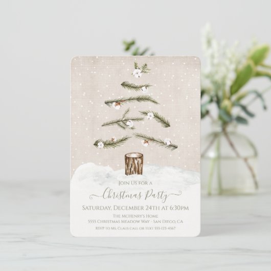 Invitation Soirée Abstraite de Noël Boho (Debout devant)