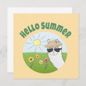 Invitation Soirée alpaka Hello Summer Alpaca (Devant / Derrière)