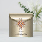 Invitation Soirée Anniversaire Caramel Beige Ambre (Debout devant)