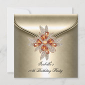 Invitation Soirée Anniversaire Caramel Beige Ambre (Devant)