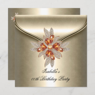 Invitation Soirée Anniversaire Caramel Beige Ambre