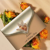 Invitation Soirée Anniversaire Caramel Beige Or