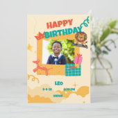 Invitation Soirée Anniversaire de enfant du DJ de Lion (Debout devant)