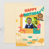 Invitation Soirée Anniversaire de enfant du DJ de Lion (Devant / Derrière)