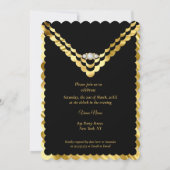 Invitation Soirée Anniversaire Gold Black Diamond (Dos)