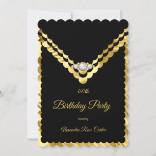 Invitation Soirée Anniversaire Gold Black Diamond
