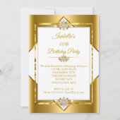 Invitation Soirée Anniversaire Gold White Diamond (Devant)