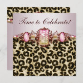 Invitation Soirée Anniversaire Pink Gold (Devant / Derrière)