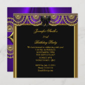 Invitation Soirée Anniversaire Purple Black Gold (Devant / Derrière)