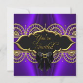 Invitation Soirée Anniversaire Purple Black Gold (Dos)