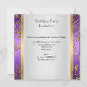 Invitation Soirée Anniversaire Purple Gold (Dos)