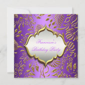 Invitation Soirée Anniversaire Purple Gold (Devant)