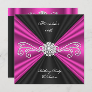 Invitation Soirée Anniversaire Rose Black Diamond