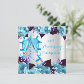 Invitation Soirée Anniversaire Turquoise Bleu pourpre (Debout devant)