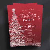 Soirée Arbre de Noël Soie Fête Rouge