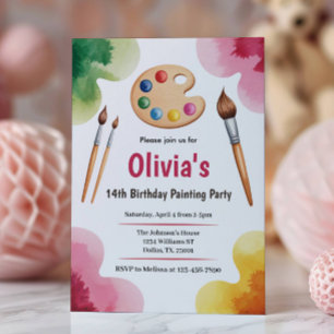 Invitation Soirée Art Party peinture Anniversaire