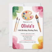 Invitation Soirée Art Party peinture Anniversaire (Devant)