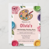 Invitation Soirée Art Party peinture Anniversaire (Devant)