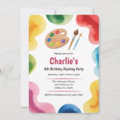 Invitation Soirée artistique pour enfants peinture fête d'ann (Devant)