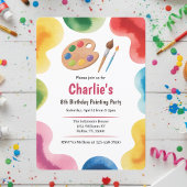 Invitation Soirée artistique pour enfants peinture fête d'ann