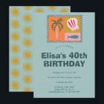 Invitation Soirée au bord de la mer  Moderne et mignonne FÊTE<br><div class="desc">Carte adorable parfaite pour une invitation amusante ! Art fait main pour vous ! Parfait pour un anniversaire ou une autre célébration sur une plage en bord de mer.</div>