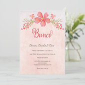 Invitation Soirée aux dés de Bunco Floral Rose (Debout devant)