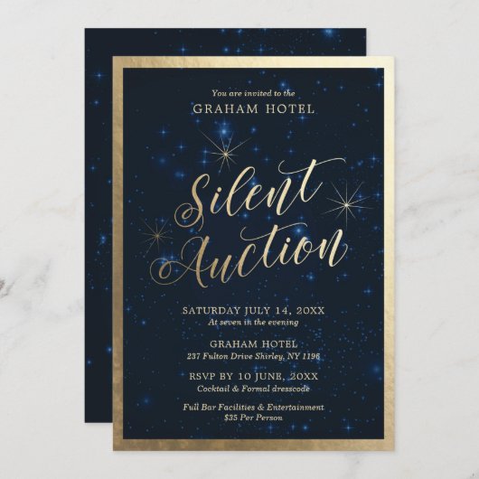 Invitation Soirée aux enchères silencieuses (Devant / Derrière)