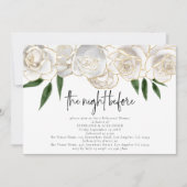 Invitation Soirée avant Florales Blanches Script Répétition D (Devant)