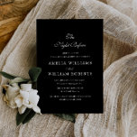 Invitation soirée avant le dîner de la répétition noire<br><div class="desc">Ce design classique conviendra parfaitement aux couples qui apprécient la simplicité intemporelle et le raffinement. Notre invitation comprend une belle palette de couleurs noir et blanc, avec une police propre et moderne qui séduira les goûts minimalistes. L'invitation est entièrement personnalisable, vous permettant de la personnaliser avec vos propres détails, tels...</div>