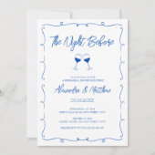 Invitation Soirée Avant Le Dîner De Répétition À Main Bleue (Devant)