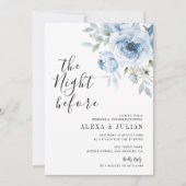 Invitation soirée avant le dîner de répétition florale bleu c (Devant)