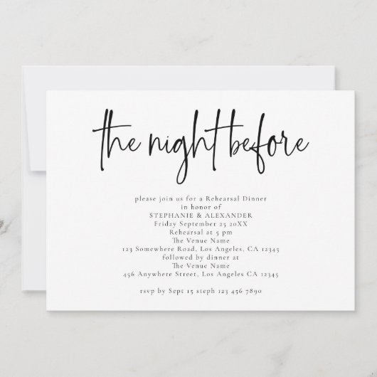 Invitation Soirée Avant Le Script N'Importe Quel Dîner De Rép (Devant)