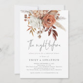 Invitation Soirée Avant Terracotta Florals Répétition Dîner (Devant)