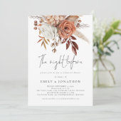 Invitation Soirée Avant Terracotta Florals Répétition Dîner (Debout devant)