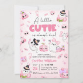 Invitation Soirée Baby shower d'Halloween rose (Devant)