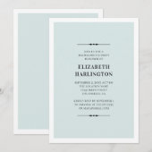 Invitation Soirée bachelorette bleu et élégante. Simple et mo (Devant / Derrière)