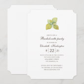 Invitation Soirée bachelorette d'été simple. Jardin botanique (Devant / Derrière)