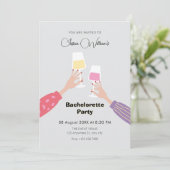 Invitation Soirée Bachelorette en verre (Debout devant)