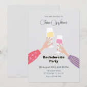 Invitation Soirée Bachelorette en verre (Devant / Derrière)