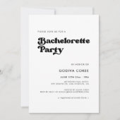 Invitation Soirée Bachelorette noir & blanc rétro (Devant)