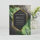 Invitation Soirée balnéaire tropicale anniversaire sombre (Debout devant)