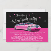 Invitation Soirée Bat mitzvah Limousine Rose (Devant)