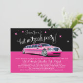 Invitation Soirée Bat mitzvah Limousine Rose (Debout devant)