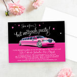 Invitation Soirée Bat mitzvah Limousine Rose<br><div class="desc">Donnez le ton d'une fabuleuse fête Bat mitzvah avec ces soirées hollywoodiennes glamour et amusantes dans la limousine rose des invitations à la fête. Couleurs vives et chaudes,  noir et blanc.</div>