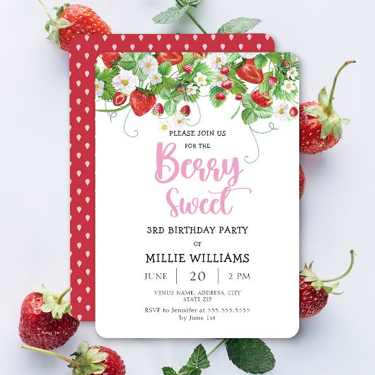 Invitation Soirée Berry Sweet Anniversaire