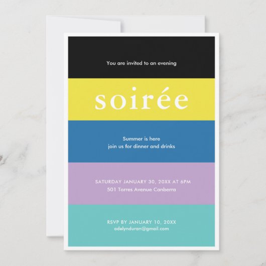 Invitation Soiree Birthday Party (Devant)
