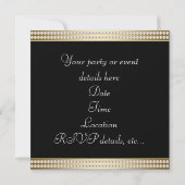 Invitation Soirée Black Gold Black Tie Fête d'entreprise (Dos)